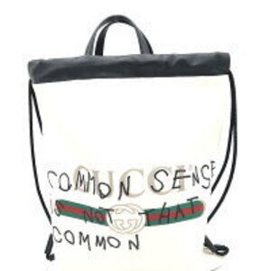 GUCCI Drawstring Backpack Interlocking Coco Capitan Ivory White Black